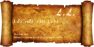 Lénárth Lili névjegykártya