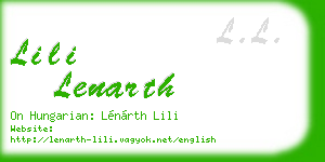 lili lenarth business card
