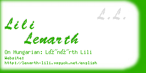 lili lenarth business card